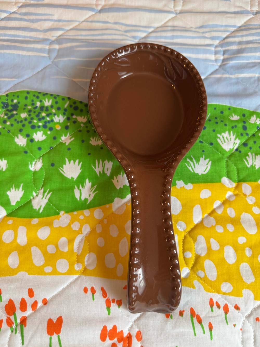Sorrento Signature Stoneware Brown Spoon Rest by Debbie Segura Designs 2008